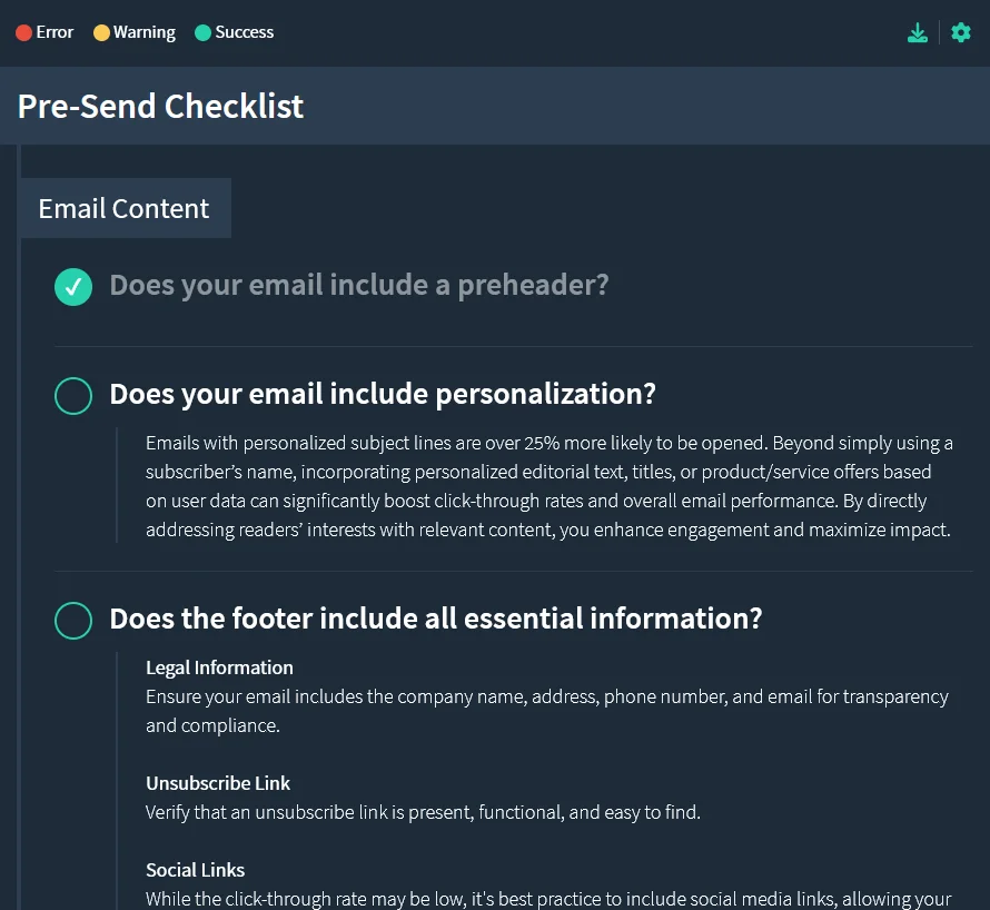 Pre-Send Checklist