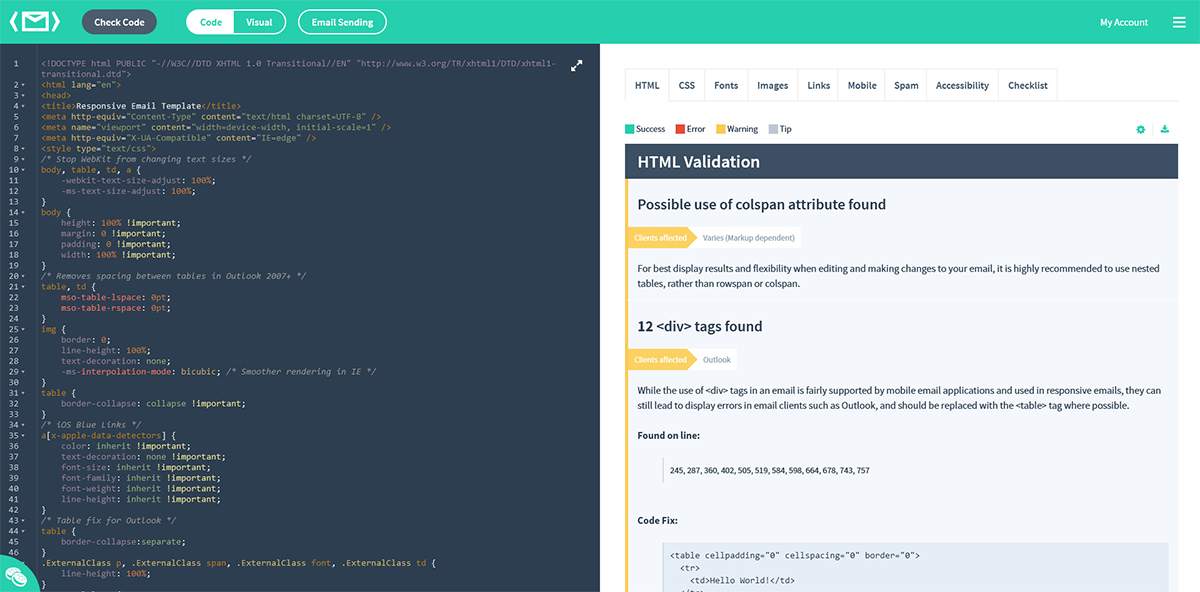 HTML Validation